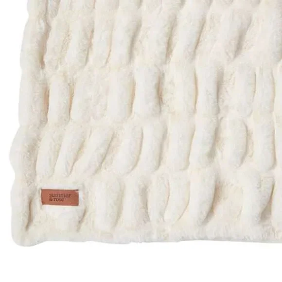 Summer Rose Faux Fur Throw Blanket in Nirvana NWT